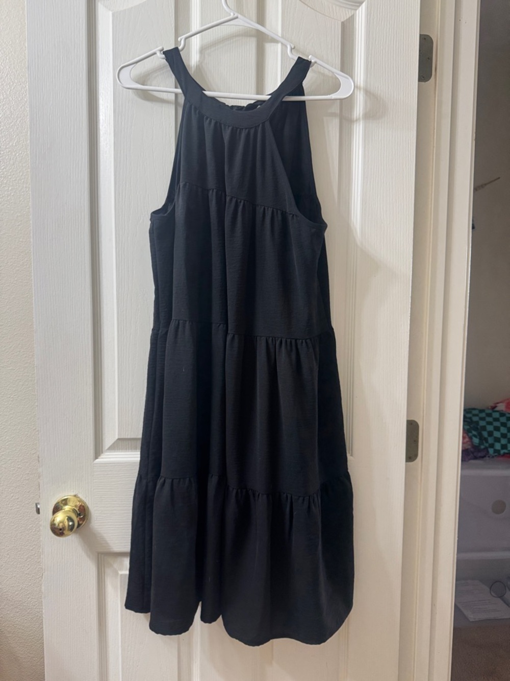 Source Unknown Black Tiered Halter Dress